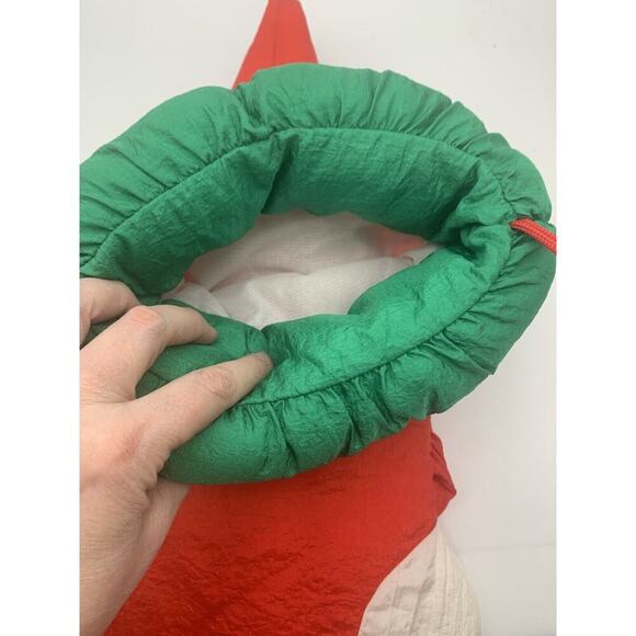 Vintage Parachute Puffy Nylon Plush Santa Stocking 3D Christmas 18" - Picture 5 of 7